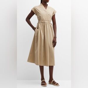 MARELLA Troupe Poplin Midi Dress – Sand – Size L/XL– Made in Italy